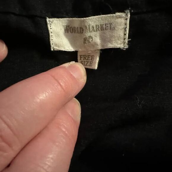 World Market Black Embroidered Lace Fringe Open Front Kimono Free Size MSRP $110 - Picture 8 of 11